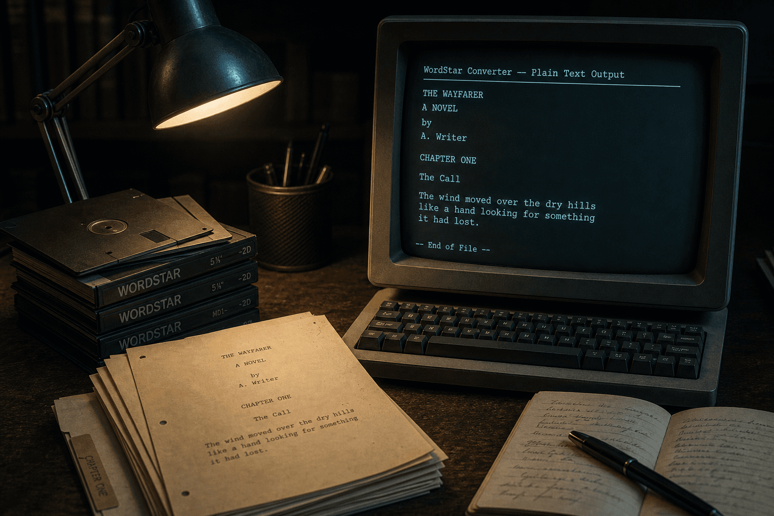 WordStar archive extracting to plain text TXT files